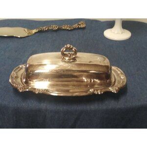 Vintage Gorham Butter Dish Silver plated quarter lb Scroll pattern YC1760 EUC